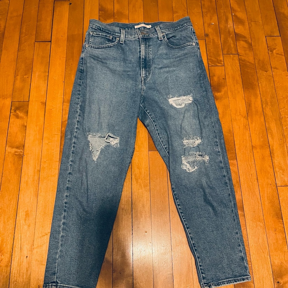 Levi's Relaxed Fit Distressed Blue Jeans